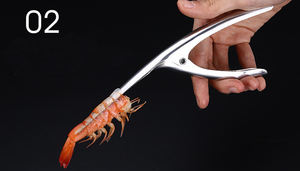 Pelador de camarones de acero inoxidable, dispositivo de pelado de camarones, herramientas creativas de cocina - Product Image 5