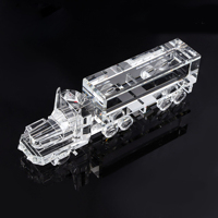 Modèle de camion à huile en cristal transparent gravé avec logo personnalisé, récompenses, modèle de camion à huile en cristal