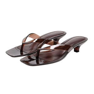 Sandales Meifei Jelly Shoes à bout carré, talon chaton, à enfiler, transparentes, noir, marron, bleu, doublure en PVC - Product Image 5