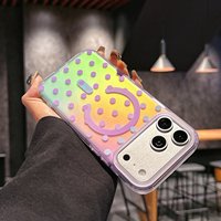 Coque de téléphone magnétique de luxe à dégradé laser pour iPhone 18 Pro, accessoires de téléphone à pois de haute qualité pour iPhone 17 16 15 14 Pro