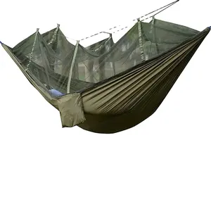 Портативный гамак Woqi из тафты и парашюта с москитной сеткой, нейлоновый гамак для кемпинга на открытом воздухе