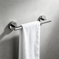 Ensemble d'accessoires de salle de bain modernes en acier inoxydable chromé, barre porte-serviettes murale, crochet, porte-brosse WC, porte-savon