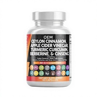 Capsules de Cannelle de Ceylan, Vinaigre de Cidre de Pomme, Curcuma et Chardon-Marie pour Adultes, pour une Meilleure Densité Osseuse, 60 gélules