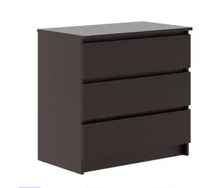 卧室用黑色木质彩色抽屉柜，带储物抽屉的卧室抽屉梳妆台