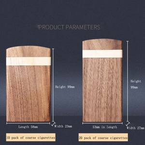 Boîte à cigarettes créative en bois de noyer noir stockage à clapet de <span class=keywords><strong>luxe</strong></span> rétro pour hommes femmes impression personnalisée en acier massif pour fumer - Product Image 5