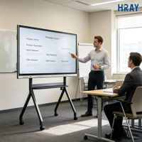 Écran interactif intelligent 4K HRAY de 55 pouces pour la formation en entreprise, les conférences en ligne, les réunions, avec prise en charge du partage d'écran sans fil, OEM ODM