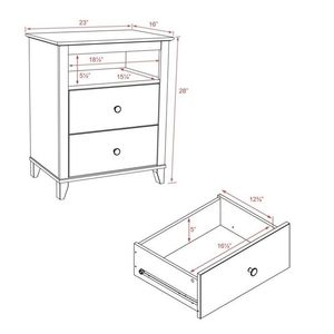Bán buôn gỗ mộc mạc sườn núi trang trại đêm đứng với 2 ngăn kéo và mở cubby, bàn cạnh giường ngủ bằng gỗ cho phòng ngủ - Product Image 3