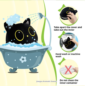 Terapia de peso de gato cálido calentable, alivio de cólicos de <span class=keywords><strong>ansiedad</strong></span> de bebé, juguete de peluche, microondas de animales de peluche con granos naturales - Product Image 6