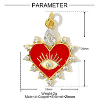 LUOYUNE Pendentif Cœur en Laiton Plaqué Or 18K avec Émail Doux, Breloque Papillon Émaillée et Zircon 5A, Chaîne pour DIY, Vente en Gros, OEM