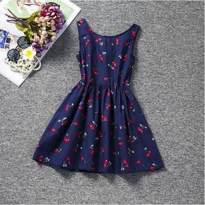 Vestido de Niña con Estampado de Cerezas, Sin Mangas, Ropa Infantil de Verano, Vestido Tipo A de Una Pieza, Gran Venta - Product Image 2