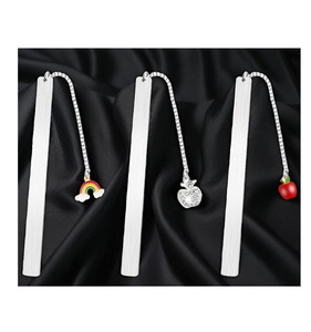 130*10mm in acciaio inox incisione in metallo segnalibro bianco con foglia di mela catena pendente arcobaleno per il regalo artigianale Bookmark - Product Image 5
