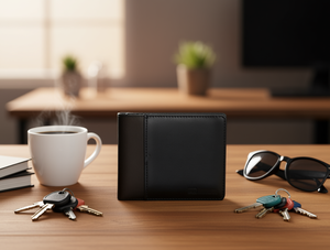 Portafoglio da Uomo in Vera Pelle, Chiusura a 7 Pieghe, Stile Minimalista, Ideale come Regalo - Product Image 2