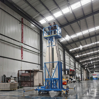 Plateforme élévatrice aérienne portable à double colonne de 200 kg de capacité, haute stabilité, avec système de descente d'urgence