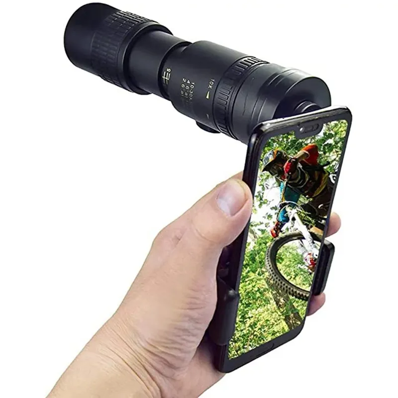 High Quality Monocular Telescope Supports Smartphone with Light Night Vision 10-300x40 Monocular Zoom Telescope