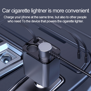 Phong Cách Mới 5 Trong 1 Có Thể Thu Vào Cáp Sạc Xe Hơi Sạc Nhanh Miễn Phí Thuốc Lá Nhẹ Hơn Điện Phổ <span class=keywords><strong>Adapter</strong></span> Cho Điện Thoại Di Động - Product Image 4