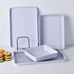Light Purple Cake Baking Pan Set 4 Pieces Carbon Steel Non-Stick Reusable Bakeware - Product Image 1