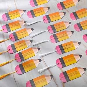 Lehrer Werts ch ätzung Geschenke Bulk Inspirational Zitate Lesezeichen Bleistift form Lesezeichen mit Quasten Danke Lehrer - Product Image 3
