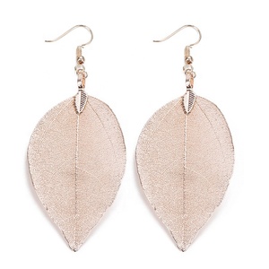 Gioielli di moda <span class=keywords><strong>orecchini</strong></span> classici naturali a foglia reale colori assortiti <span class=keywords><strong>orecchini</strong></span> pendenti in <span class=keywords><strong>filigrana</strong></span> riciclata per le donne - Product Image 3