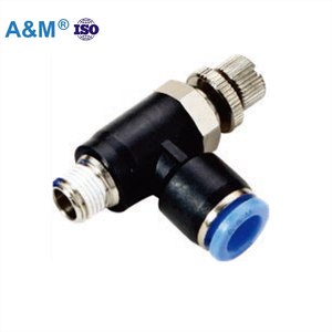 Conector Neumático Industrial <span class=keywords><strong>Airmax</strong></span> SL, Controlador de Velocidad de Tuberías, Conexión Rápida de 6mm a Rosca Macho de 3/8" - Product Image 1