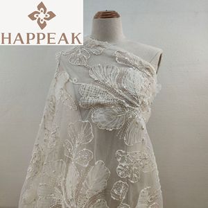 Tissu en tulle coloré esthétique HAPPEAK, tissu en <span class=keywords><strong>dentelle</strong></span> à haute densité, broderie de fleurs à paillettes pour vêtements de danse - Product Image 1