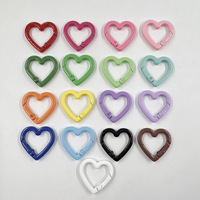Mousqueton en alliage en forme de cœur peint coloré, fermoir à ressort multicolore pour porte-clés, breloque de sac, fabrication de bijoux DIY