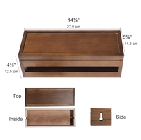 Caja de gestión de cables rectangular de madera ecológica, organizador de cables para cable de extensión, regleta de alimentación y protector contra sobretensiones