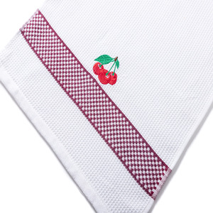 Serviettes de cuisine 100% coton pur, séchage rapide, motif fruit brodé, rectangulaires, multifonctionnelles, usage domestique - Product Image 2