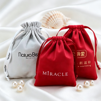 Pochette en velours à cordon de serrage, sac cadeau en flanelle personnalisé avec logo, rangement portable pour bijoux (bague, boucles d'oreilles, collier, bracelet) et bonbons