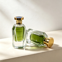 Flacon de parfum en verre transparent, forme unique, 30 ml, 50 ml, avec pompe pulvérisatrice, impression sérigraphique, vide