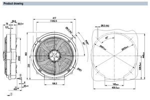Ventilador Axial de CA ebm-papst W4E350-JN02-30 de 350 mm, Ventilador de Refrigeración Industrial para Sistemas HVAC - Product Image 4