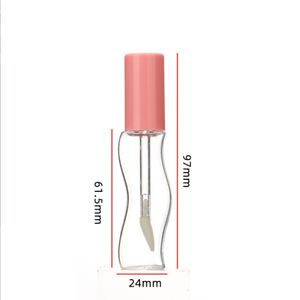 <strong>P</strong>-LAN Newest 18ml Plastic Empty Lip Gloss Container Custom Logo Pink Lip Gloss <strong>Tubes</strong> with Wand for Cosmetics Wholesale - Product Image 5