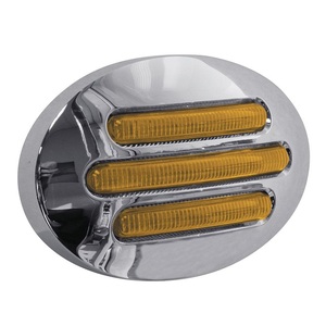 1 Pieza de Luz Marcadora LED Cromada Ovalada de 3 Pulgadas, 12-24 V, Plana, Ámbar/Rojo/Blanco - Product Image 3