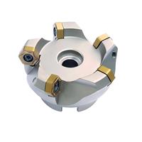TFM55 °   Pisau Pemotong Seri Facing Cutter yang Dapat Diindeks untuk Sisipan HNMX050410 MM, Cakram Penggiling CNC 55 Derajat