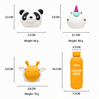Botella de Agua Infantil de Acero Inoxidable de 350 ml, Tapa de Silicona con Dibujos Animados, Botella de Regalo Escolar para Niños, Logotipo Personalizado, OEM, ODM, Venta al por Mayor