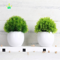 Mini plantes artificielles pour étagère, pièces, fausses plantes, Pot en plastique blanc pour décoration de salle de bain, maison