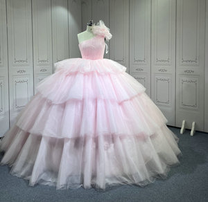 Robe de Quinceañera à une épaule superposée Mumuleo, Vestidos De Xv Anos, rose, robe pour <span class=keywords><strong>quinze</strong></span> ans, Vestidos De Quince Anos - Product Image 2