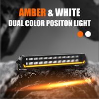 Nouvelle barre lumineuse LED en aluminium moulé sous pression de 36 cm, noire, droite, bicolore blanc et ambre, tout-terrain, 120 W, 6696 lm