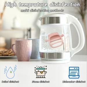 Ensemble de hochet et de <span class=keywords><strong>jouet</strong></span> à mâcher pour bébé en silicone souple, sangle réglable, hygiénique et sûr, cadeau, <span class=keywords><strong>12</strong></span> <span class=keywords><strong>mois</strong></span>, réutilisable, unisexe, pour soulager la douleur des molaires arrière des tout-petits - Product Image 4