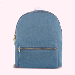 Ladies Backpacks Customized Denim Backpack Large Capacity Kids Backpack School Bag