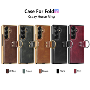 Vetao เคสโทรศัพท์หนัง PU ลายม้าสุดหรูสำหรับ <span class=keywords><strong>Galaxy</strong></span> <span class=keywords><strong>Z</strong></span> <span class=keywords><strong>Fold</strong></span> 7 6 5 4 3 <span class=keywords><strong>2</strong></span>นิ้วแหวนป้องกันหน้าจองานฝี<span class=keywords><strong>มือ</strong></span>ด้วยไฟฟ้า - Product Image 2