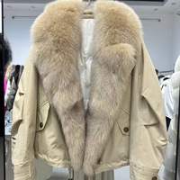 Nouvelle mode, parka d'hiver pour femme, élégante, en fourrure de renard, manteau zippé, doublure chaude, veste en duvet, manteaux pour femmes, vêtements d'extérieur, parka, vêtements de rue