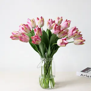 Shandong-ramo de tulipán Artificial de látex para decoración del hogar, tulipán Artificial de imitación con tacto Real, venta al por mayor, M216