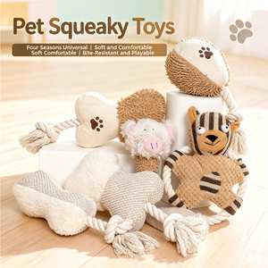 Jouet à mâcher pour chien en peluche, matériau en polyester, résistant aux morsures, nettoyage des dents, divertissement interactif pour les races moyennes et grandes - Product Image 3