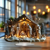 Adorno Decorativo Acrílico Plano 2D con Temática Religiosa para el Hogar, Decoración Personalizada para Mesa, Adecuado para Salas de Estar