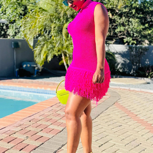 Nouvelle Robe Tricotée Ajustée pour Femme, Couleur Unie, Sexy, avec Jupe Bouffante, Tendance Estivale - Product Image 2