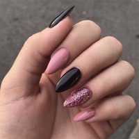 Cercueil noir français mat Extra long ongles des doigts ongles artificiels Senboma cosmétique presse sur les ongles