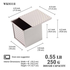 Stampo per Pane CHEFMADE, Capacità 0,66 Libbre, <span class=keywords><strong>Antiaderente</strong></span>, Rettangolare, Ondulato, Mini <span class=keywords><strong>Teglia</strong></span> Pullman con Coperchio - Product Image 3