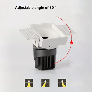 Có thể điều chỉnh vuông Dimmable thương mại không khung Spotlight chống chói Trần LED COB <span class=keywords><strong>Downlight</strong></span> trimless lõm xuống ánh sáng - Product Image 4