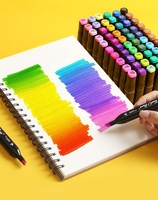 Marcadores de Dibujo Permanentes de Plástico Personalizados de 6 mm con Doble Punta a Base de Alcohol, 168 Colores, para Dibujar en Papel, Gran Venta