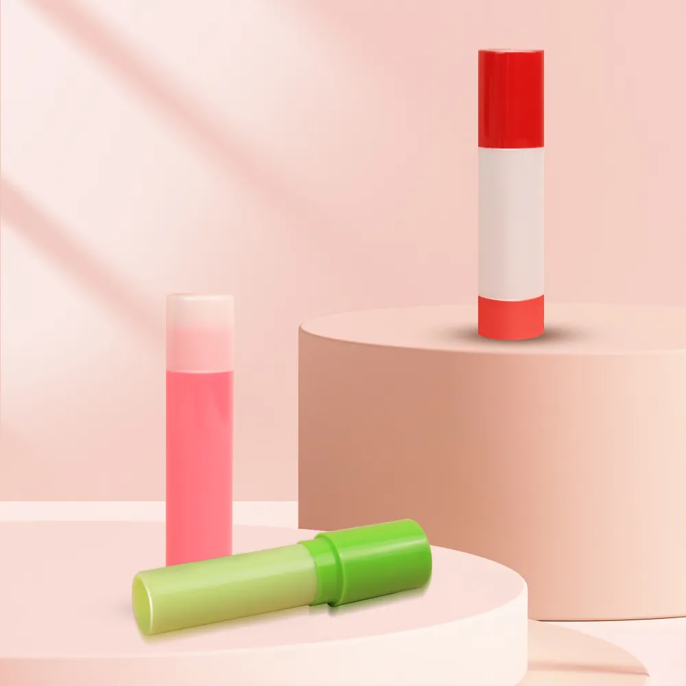 Индивидуальный логотип с коробкой, изготовленные на заказ тонкие пластиковые красочные тюбики для бальзама для губ для оптового заказа